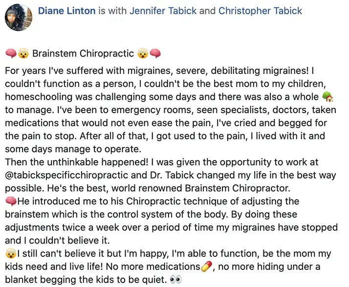 Chiropractic Brooklyn NY FB Testimonial